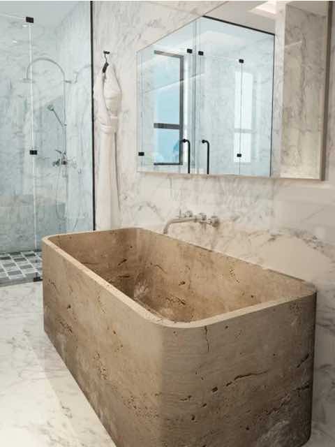 Travertine bathtubs